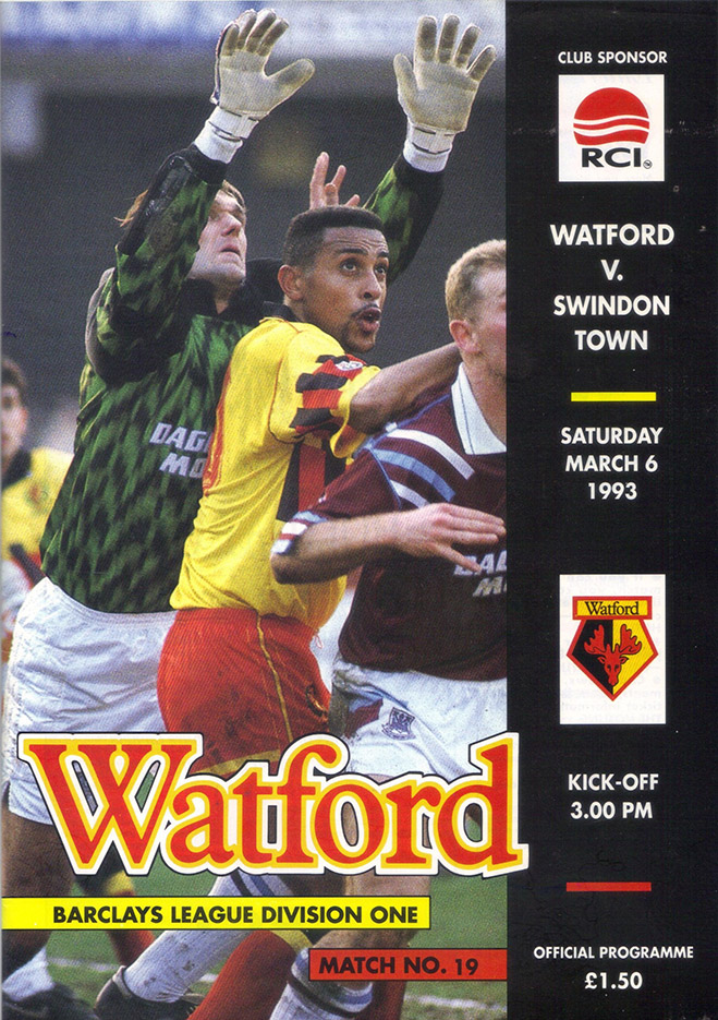 <b>Saturday, March 6, 1993</b><br />vs. Watford (Away)